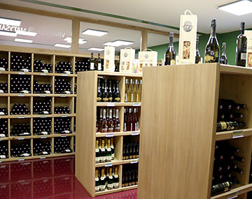 We sell wines and quality home-made products.